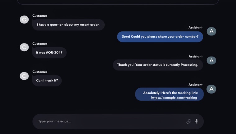 KI-Chatbot & Support — Beispiel-Oberfläche